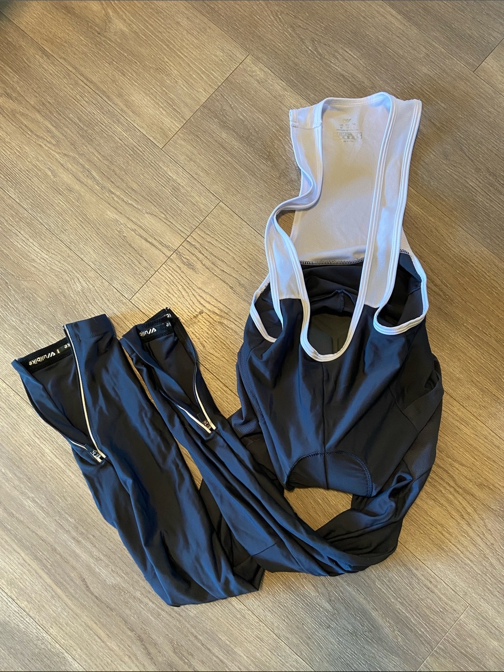 Men’s Gray Cycling Tights with White Bib